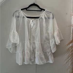 Mustard Seed flowy White Blouse